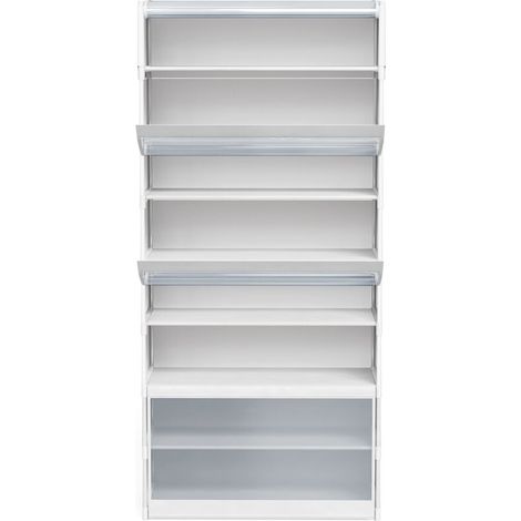 Sifree – Armoire à chaussures 8 couches blanche 139 x 64 x 30 cm – Tubes en métal et plastique – Porte en PVC translucide – Capacité 24 paires (1/5)