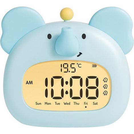 3-in-1 digital alarm clock for kids - wireless sleep trainer and dimmable night light - USB-C rechargeable with snooze function - BPA-free, safe and reliable - weekday/weekend alarm clock, unisex - el (1/5)