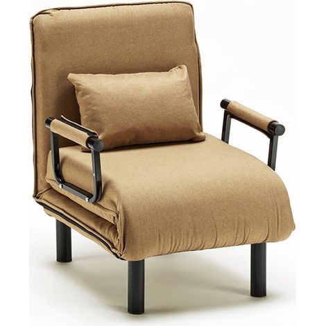 Poltrona letto brandina pieghevole in tessuto Deborah - Beige