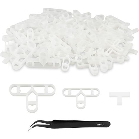 Lot de 300 entretoises de carrelage 5 mm, 8 mm, 10 mm, joints en forme de T, structure creuse pour sol, mur, carrelage, terrasse, carrelage de jardin, brique (1/5)