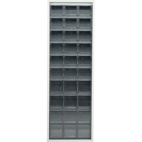 Scaffale portaminuteria completo CRYSTAL BOX "CB200"- Grigio Scuro - Mobil Plastic