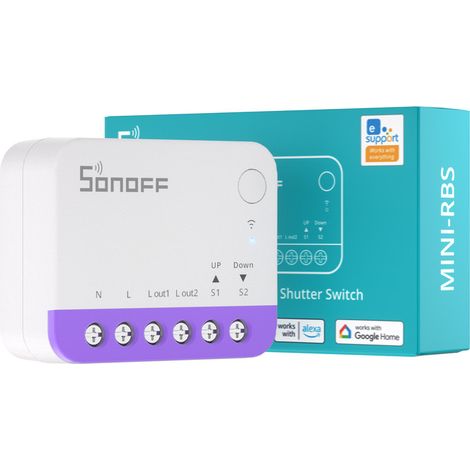 Interrupteur intelligent pour volet roulant – Contrôle en pourcentage – Programmation des rideaux – Calibration de déviation – Compatible avec écosystème Matte – Sonoff (1/5)