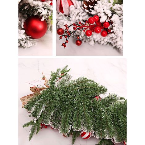 Décorations de Noël en Rotin Arbre de Noël Ascenseur, Nœuds de Fleurs Artificiels pour Porte et Cheminée, Décoration Salon (1/5)