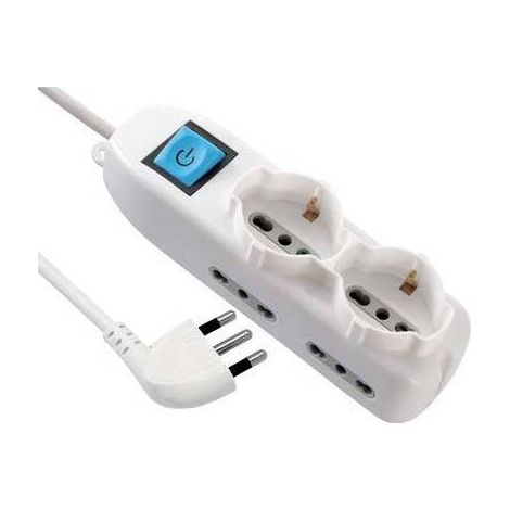 2,0 x MULTIPRESA BIPASSO + SCHUKO + INT.LUM ELECTRALINE