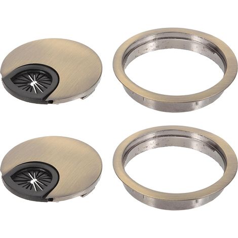 Cache-câbles Healeved, facile à installer, lot de 2, en alliage zinc, protection câble 60 mm pour (1/4)