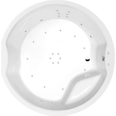 Baignoire balnéo ROYAL RONDE, 172x172x49cm, Attraction Hydro-Air, chrome (1/4)