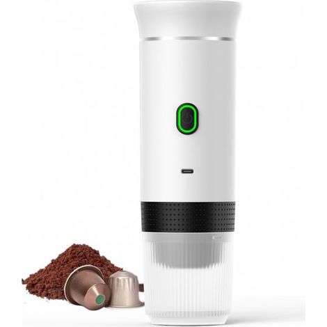 Cafetière portable sans fil pour voiture - 12 volts - Expresso - Capsules - Café moulu - Tasses - Rechargeable (1/5)