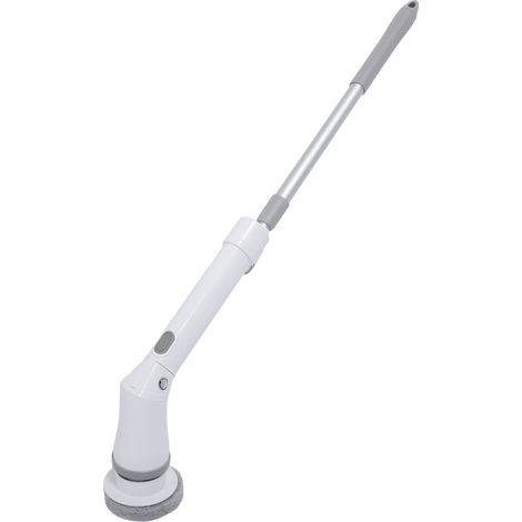 Brosse de nettoyage sans fil rechargeable, rotative automatique, extensible et multifonctionnelle, avec 6 têtes interchangeables pour salle de bain, baignoire et carrelage. (1/5)