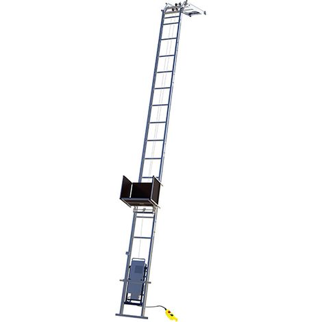 Materialaufzug 20 m mit Pendelkübel – mit Knickstück – Tragkraft 150 kg - APACHE/20/BP