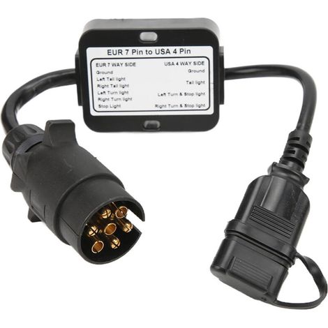 Connettore per rimorchio europeo a 7 pin, convertitore per circuito luci posteriori americano a 4 pin, colore per roulotte e barche.
