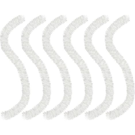 SWANEW 6pcs x 2M lucido albero di Natale ornamento Tinsel scintillante metallo albero di Natale ornamenti bianco (1/5)