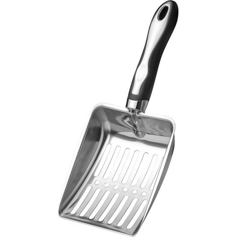 Pelle à litière – Noir – Inox – Trou de suspension – Chat – Hygiène (1/5)