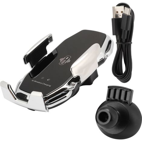 1 Support de chargeur sans fil, induction magnétique, verre trempé, puce thermique, pour voiture (1/5)