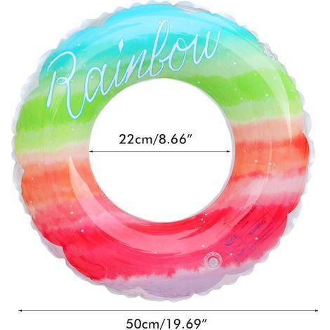 Regenbogen-Schwimmring für Kinder, aufblasbarer Schwimmring für Strand und Sommerpartys. Lustiges Wasserspielzeug. (1/5)