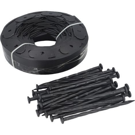Bordeur de jardin en L bande séparation gazon gravier 5 cm x 5 cm x 10 m noir (1/4)
