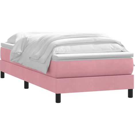 Boxspringbett mit Matratze Rosa 80x220 cm Samt vidaXL (1/4)