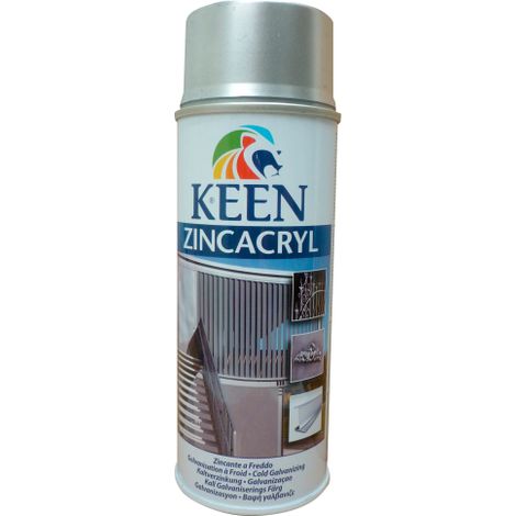 Keen 400 ml aA rosol zincacryl zinc froid pour portails zinc brillant