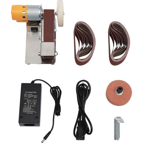 Mini Ponceuse Électrique à Bande, Réglable sur 7 Niveaux, Inclut 20 Bandes, 7-Étape (1/2)