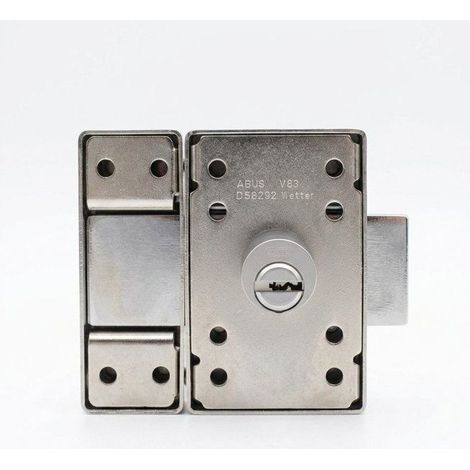Cerradura de puerta de alta seguridad - ABUS - VP12R CC 45 F9 - Doble cilindro - Acero cepillado - 12 pasadores (1/5)
