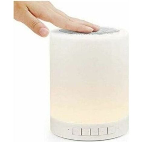 Veilleuse Enceinte bluetooth lumineuse Lampe de chevet tactile fonction lecteur de carte SD