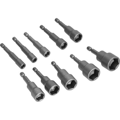 10-teiliges Steckschlüssel-Bohrer-Set, hohe Härte, Schlagfestigkeit, verschleißfest, starker Magnetismus, Steckschlüssel-Einstellbit für Elektrobohrmaschinen (1/5)