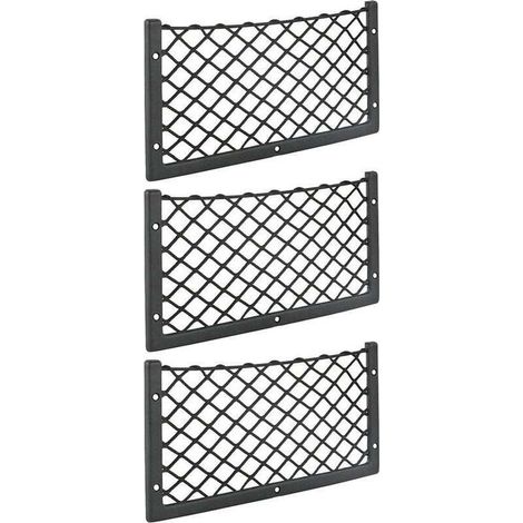 Lot de 3 filets de rangement pour voiture - 36 x 18 cm - Haute élasticité, filet de rangement pour bagages, magazines - T4 T5 T6 - Pour van, caravane, camping-car, camion (1/5)