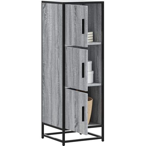 vidaXL Buffet haut sonoma gris 35,5x35x106,5 cm bois ingénierie métal (1/5)