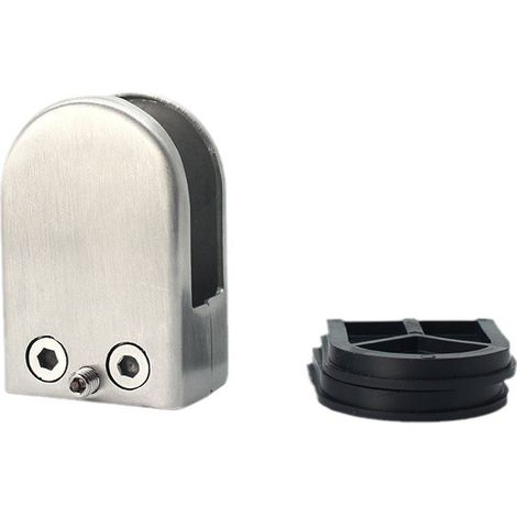 10 clips de acero inoxidable para vidrio - Adecuados para barandillas y pasamanos con un grosor de 8 a 12 mm. (1/5)