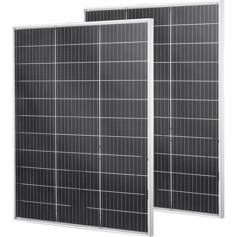 Panneau Solaire Monocristallin 100 W x 2 Panneau Photovoltaïque Bifacial pour Hors Réseau Toit Plat Voiture Bateau Camping-car, Haut Rendement 23 %, IP67, avec Sortie MC4, Cadre en Aluminium (1/5)