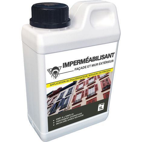 Méduze - Imperméabilisant hydrofuge pour façade et murs extérieurs 1L - Prêt à l’emploi - Invisible après séchage - Effet perlant - Professionnel (1/5)