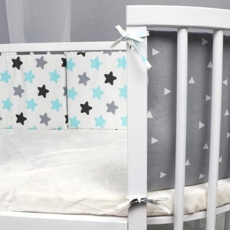 1 Tour de lit bébé, Coton, Motif imprimé, Épaisseur 2,5cm, Protection choc, Rose, Chambre enfant (1/3)