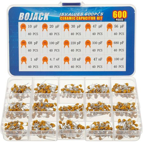 15 valeurs 600 pièces haute qualité en céramique condensateurs Kit d'assortiment de Capacité de 10 pf à 100 nF Emballer dans une boîte (1/4)