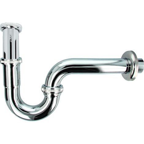 tecuro Röhrengeruchsverschluss Siphon 1 1/4Zoll Ø 32mm - Edelstahl verchromt (1/5)