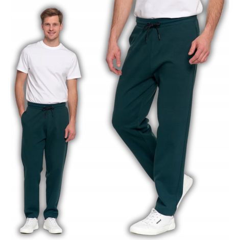 Pantaloni da tuta da uomo a gamba dritta con coulisse regolabile, Moraj XL, verdi (1/5)
