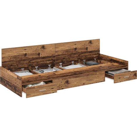 Estructura de cama con cabecera Madera Vieja 80 x 200 cm vidaXL