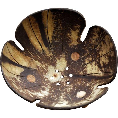 Seifenschale aus natürlichem Kokosnussholz – Umweltfreundlicher Seifenhalter aus ungiftigem Kokosnussholz – 14 x 12 cm – 1 Stück (1/5)