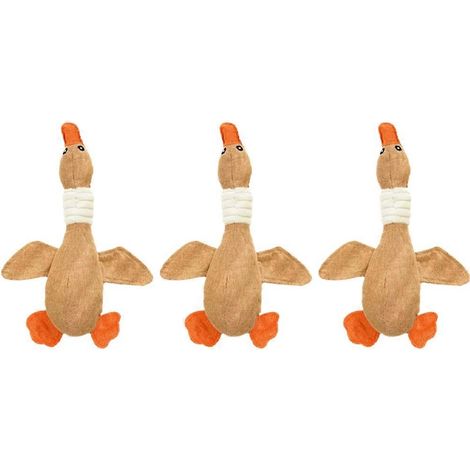 Jouet pour animaux de compagnie en forme d'oie, jouet à mâcher pour chien et chat, nettoyant pour dents, marron. (1/5)
