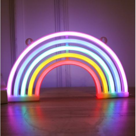 Lampadaire Néon LED Arc-en-Ciel Décoratif Mural pour Chambre, Suspension Lumineuse pour Fête Maison, Cadeau de Noël et Fêtes, 1 Pièce (1/5)