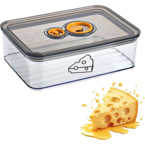 Boite a fromage pour frigo 1250 ml, boite fromage grise empilable (1/5)