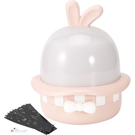 Lampe projecteur boîte à musique, lampe projecteur lapin magique rechargeable USB, lampe projecteur multifonction rotative à 360° avec 8 musiques, veilleuse romantique 6 ambiances pour les fêtes, les (1/5)