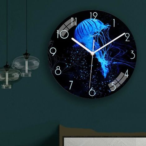Silent Wall Clock Non coutil,Horloge Murale Moderne Silencieuse à Quartz 30cm Fonctionnant sur Batterie G (1/4)