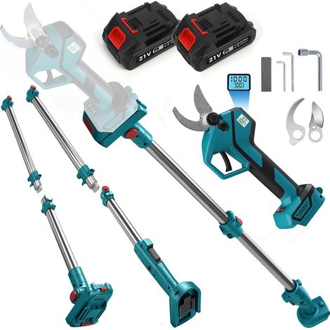 Sécateur télescopique sans fil 2 en 1 avec perche avec batterie 21V 4000 mAh 50 mm Scie d'élagage électrique Sécateur à batterie pour 18v élaguer les arbres, les arbres fruitiers (1/5)