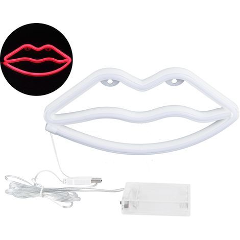 LED-Neon-Wandleuchte in Lippenform, dekorativ, für Heiratsanträge, Geburtstagsfeiern, Zuhause, Rot (1/5)