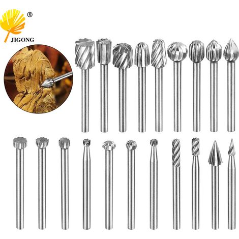 Accessoires pour meuleuses électriques : têtes de meulage en acier rapide allié, têtes de meulage, limes rotatives en alliage, limes à bois, fraises, lot de 20 (1/5)