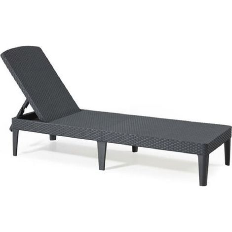 Bain de soleil Jaipur en re'sine antichoc effet polirattan graphite 187x58x29 cm re'glable pour jardin mer piscine (1/4)