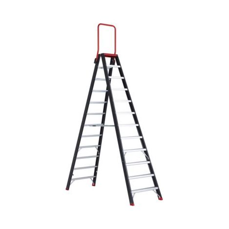 altrex Sicherheits-Stehleiter - beidseitig begehbar, 2 x 12 Stufen (1/5)