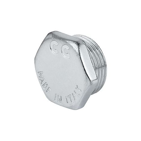 Tappo maschio con esagono ottone cromo 3/8