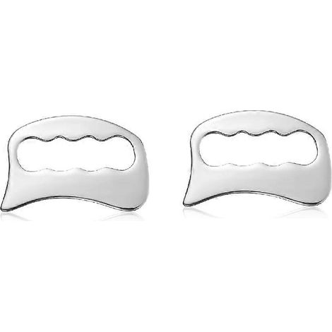 Set aus 2 quadratischen Gua Sha-Brettern aus Edelstahl, ein Spezialwerkzeug zur Sehnentherapie während Sport- und Fitnesseinheiten. (1/5)