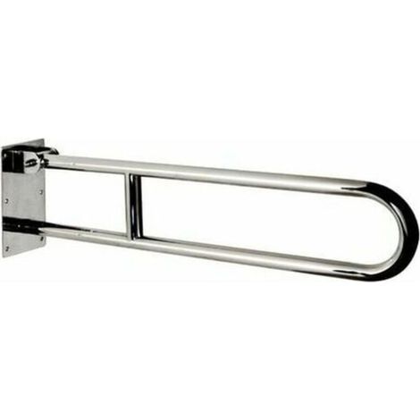 Poignée Pmr - Acier Inoxydable - Pivotante - Pour Salle De Bain Et Environnement Médical - 60 X 20 Cm - 150 Kg - Argent (1/4)