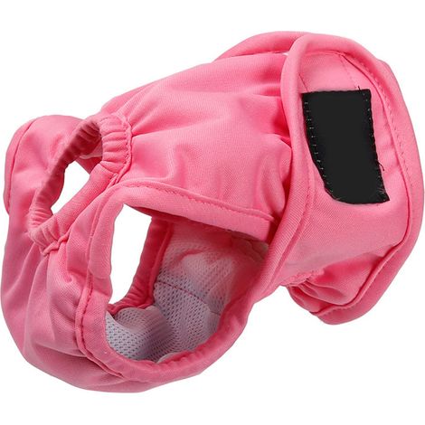 Culotte Hygiénique Pour Chienne - Ajustable Et Réutilisable - Absorbante Et Douce - Pour Chiennes De Taille Moyenne - Rose XL (1/5)